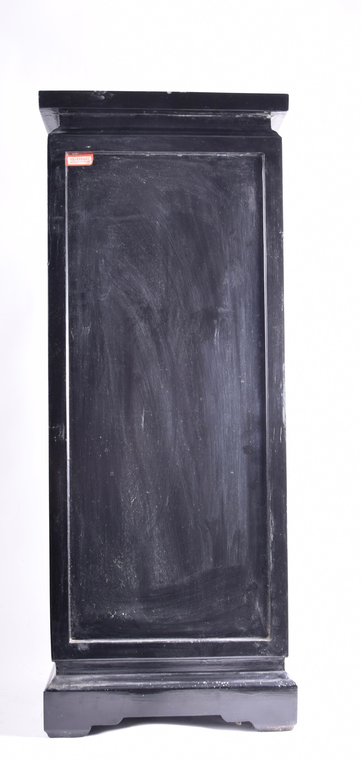 Sztuka Chin komoda słupek z ptakami i kwiatami czarna zgrabna 87x34x29 cm