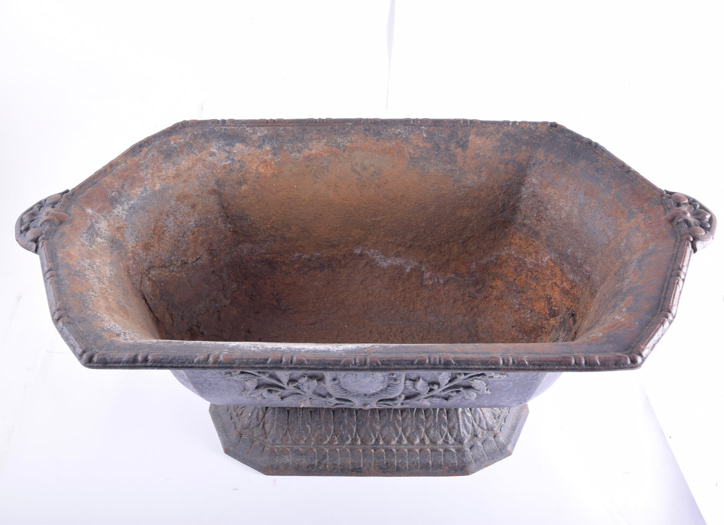 Stara donica pojemnik żardiniera żeliwna , oryginał XIX/XXw 62x27x33 cm