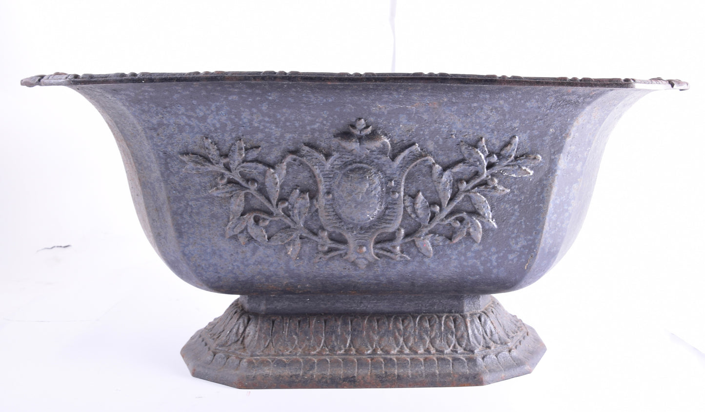 Stara donica pojemnik żardiniera żeliwna , oryginał XIX/XXw 62x27x33 cm