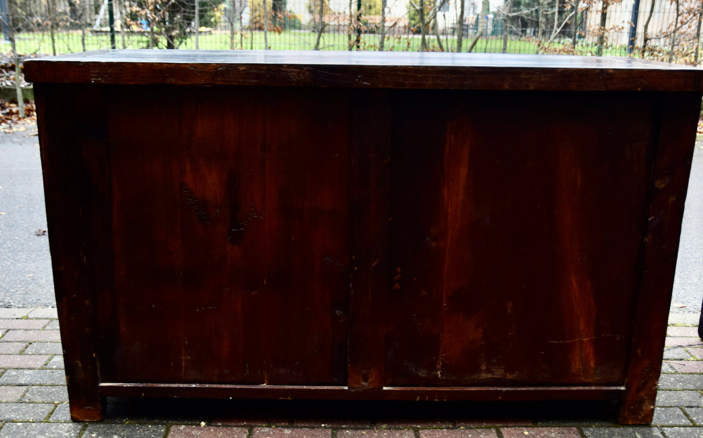 Komoda chińska dwusekcyjna z 4 szufladami i dwoma drzwiczkami 144x86x54cm