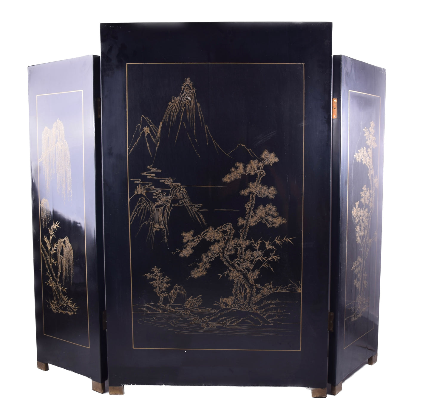 Orientalny niski parawan bogato zdobiony 118x144x3 cm