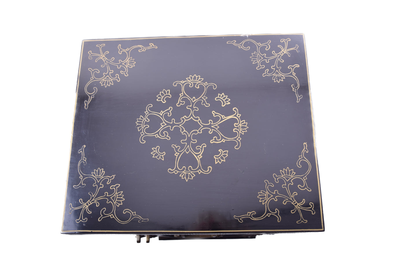 Sztuka Chin komoda słupek z ptakami i kwiatami czarna zgrabna 87x34x29 cm