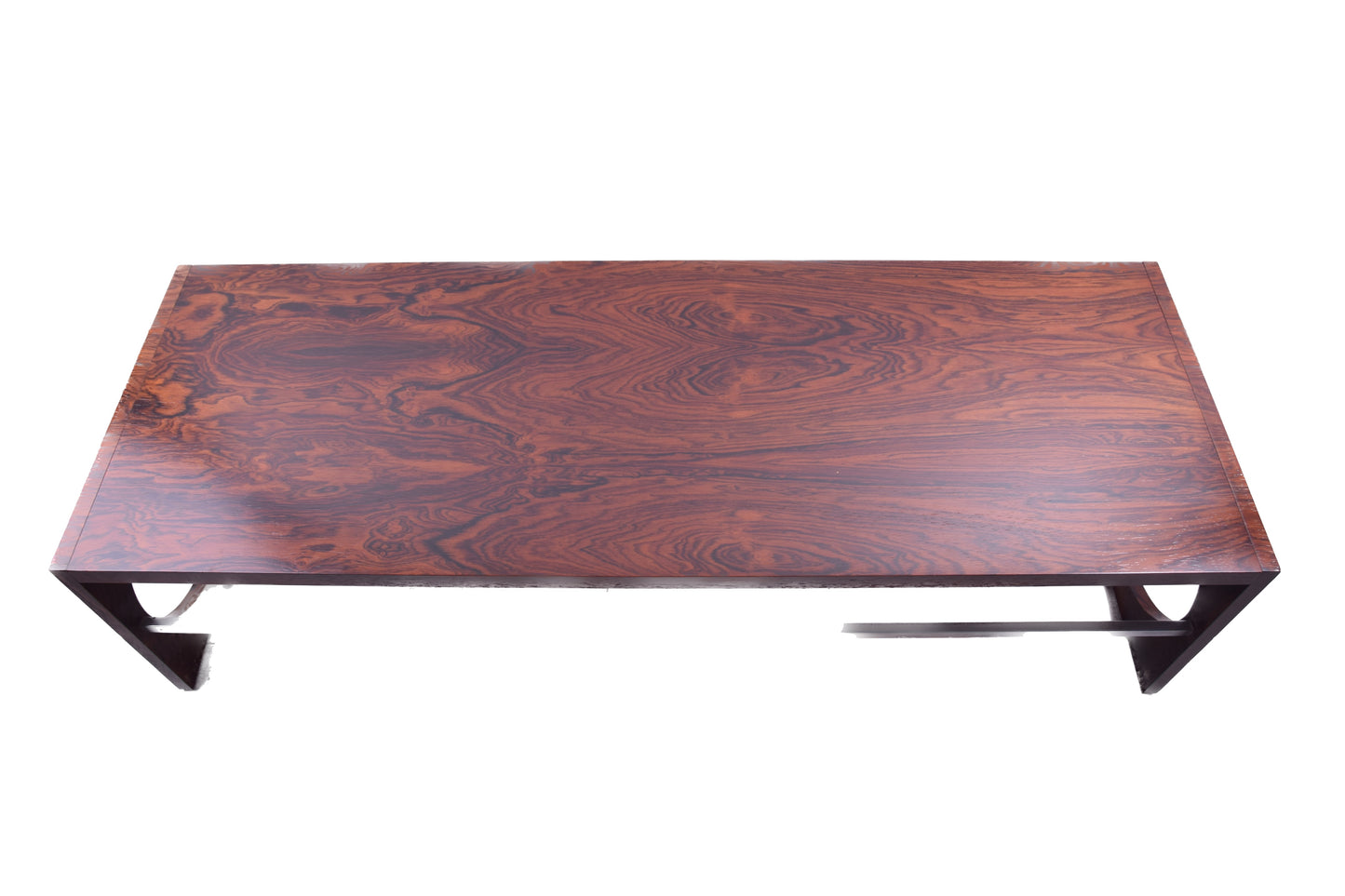 Ława modernistyczna palisander z el. chromowanymi, lata 60./70. dł 147 cm
