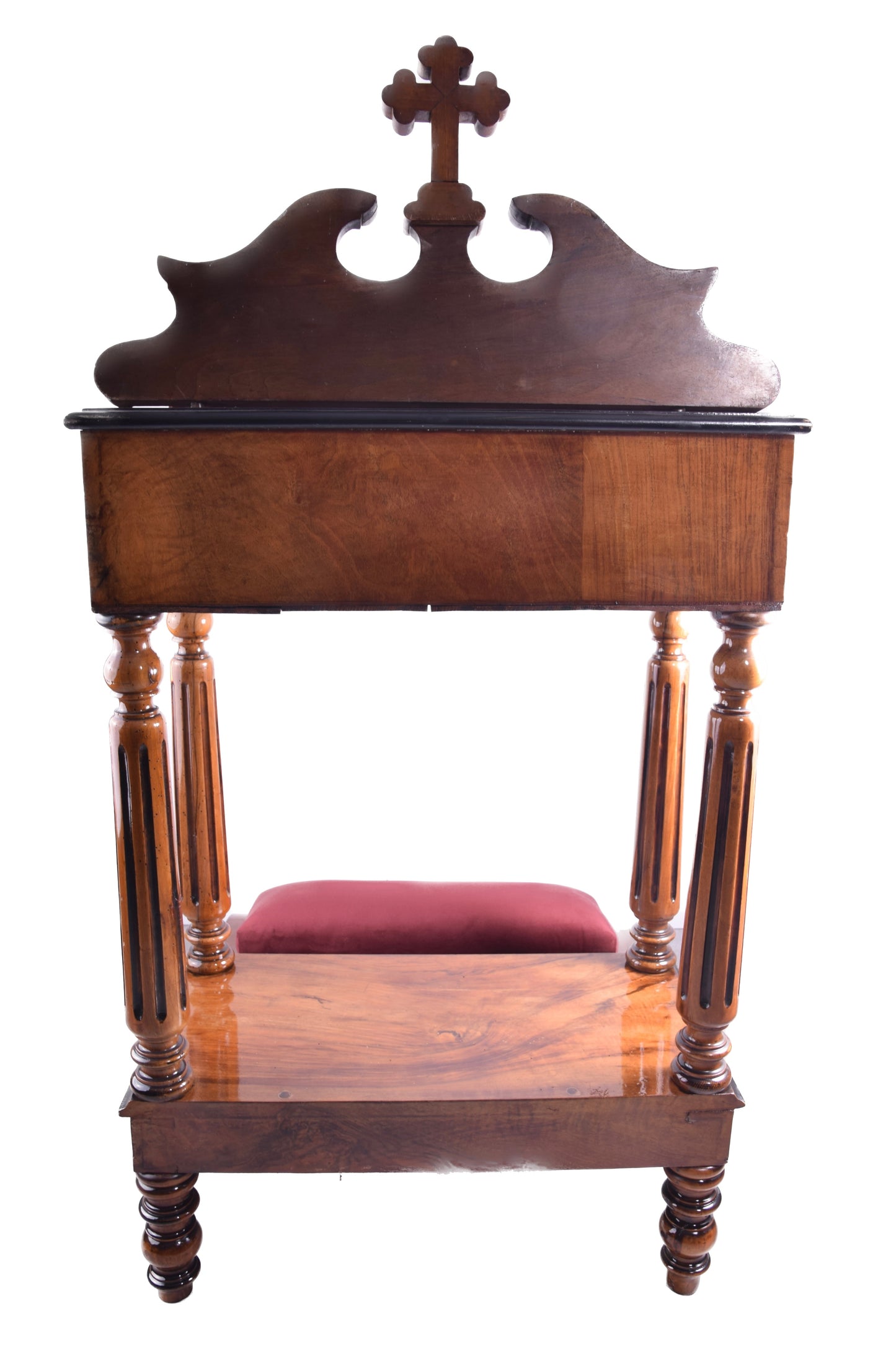Klęcznik neobarokowy (prie-dieu) Europa ok. 1860–1880 orzech 122x60x70cm