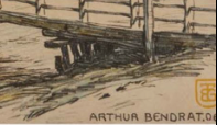 Artur Bendrat Dwa widoki zamku w Malborku 1906 r 40x30cm ( 52x42) cm