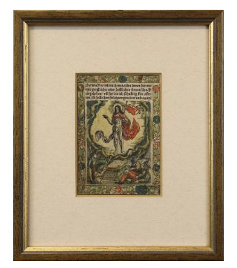 Dwa drzeworyty Hortulus Animae Chrystus i Madonna Norymberga 1510/1520 rok