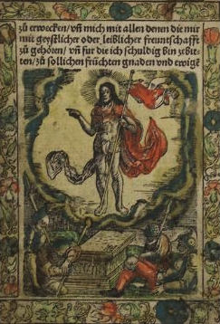 Dwa drzeworyty Hortulus Animae Chrystus i Madonna Norymberga 1510/1520 rok