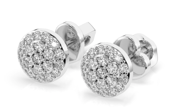 Kolczyki z diamentami w białym złocie 585 (14k) 0,3ct – klasyczna elegancja