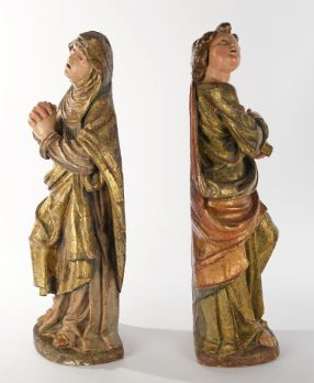 Komplet barokowych figur Matki Boskiej i św. Jana Ewangelisty 67 cm