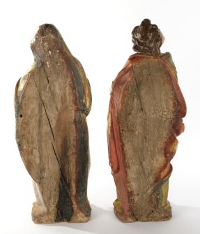 Komplet barokowych figur Matki Boskiej i św. Jana Ewangelisty 67 cm