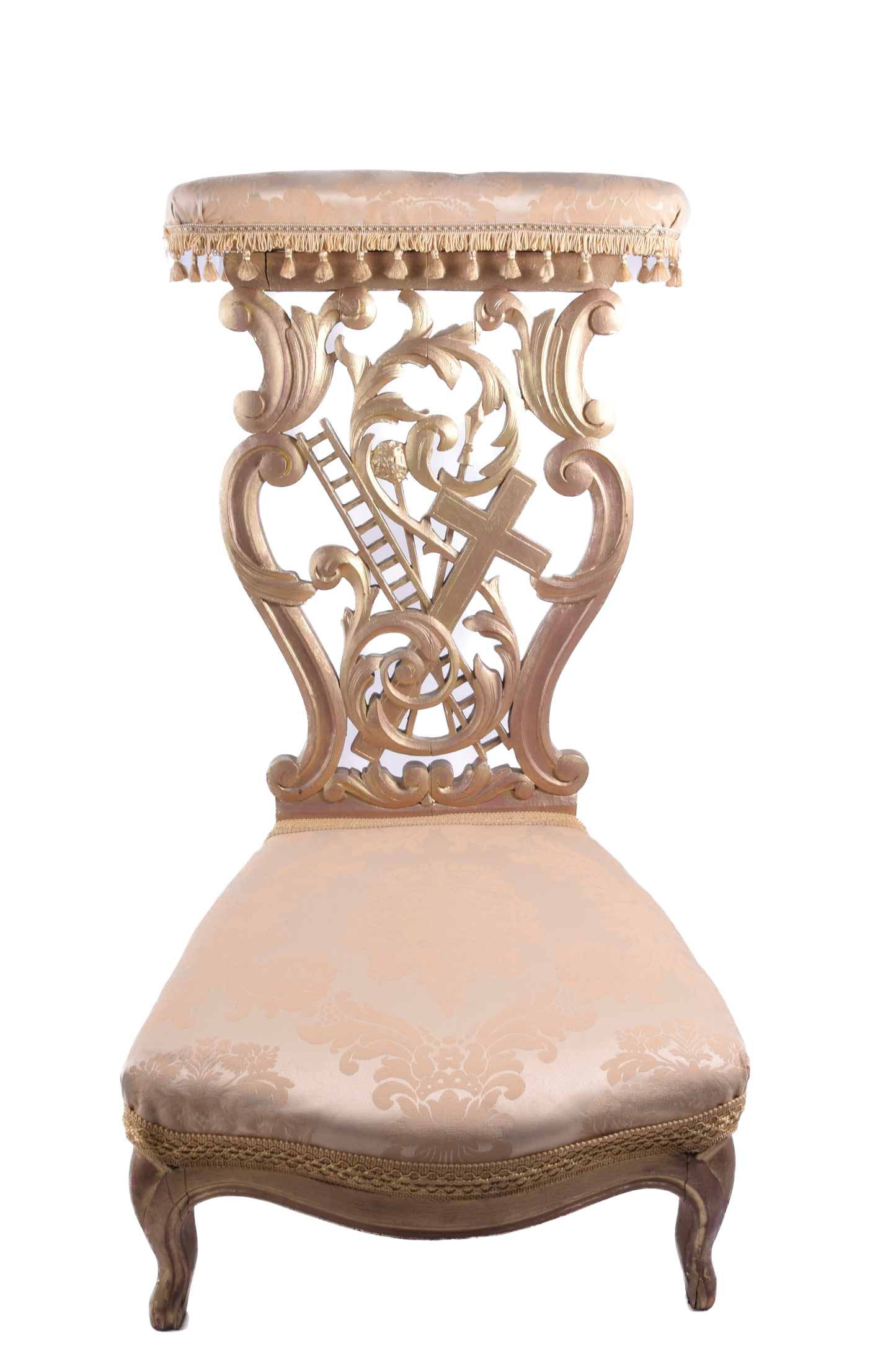 Klęcznik modlitewnik damski ozdobny XX w. 90x48x46 cm