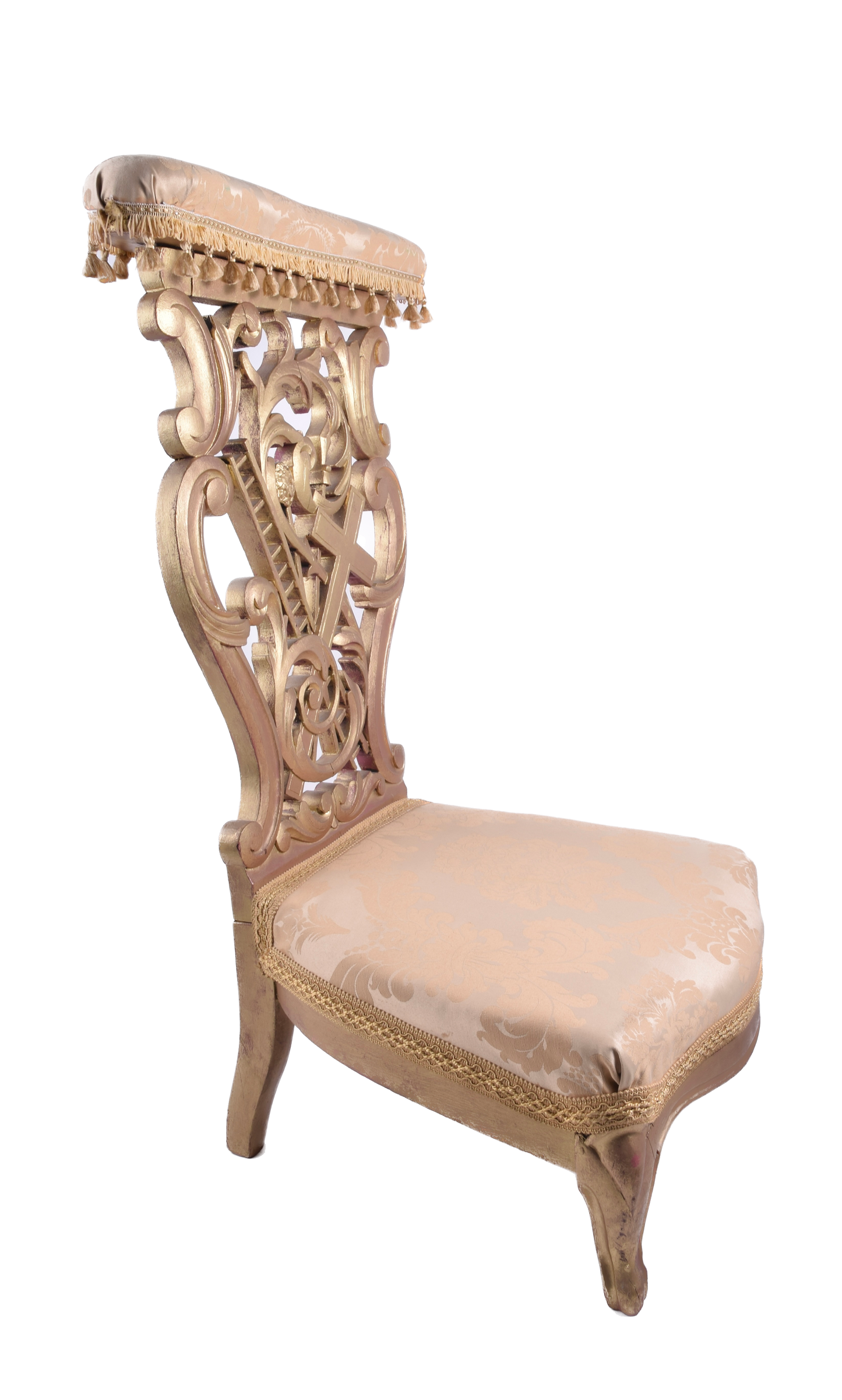 Klęcznik modlitewnik damski ozdobny XX w. 90x48x46 cm
