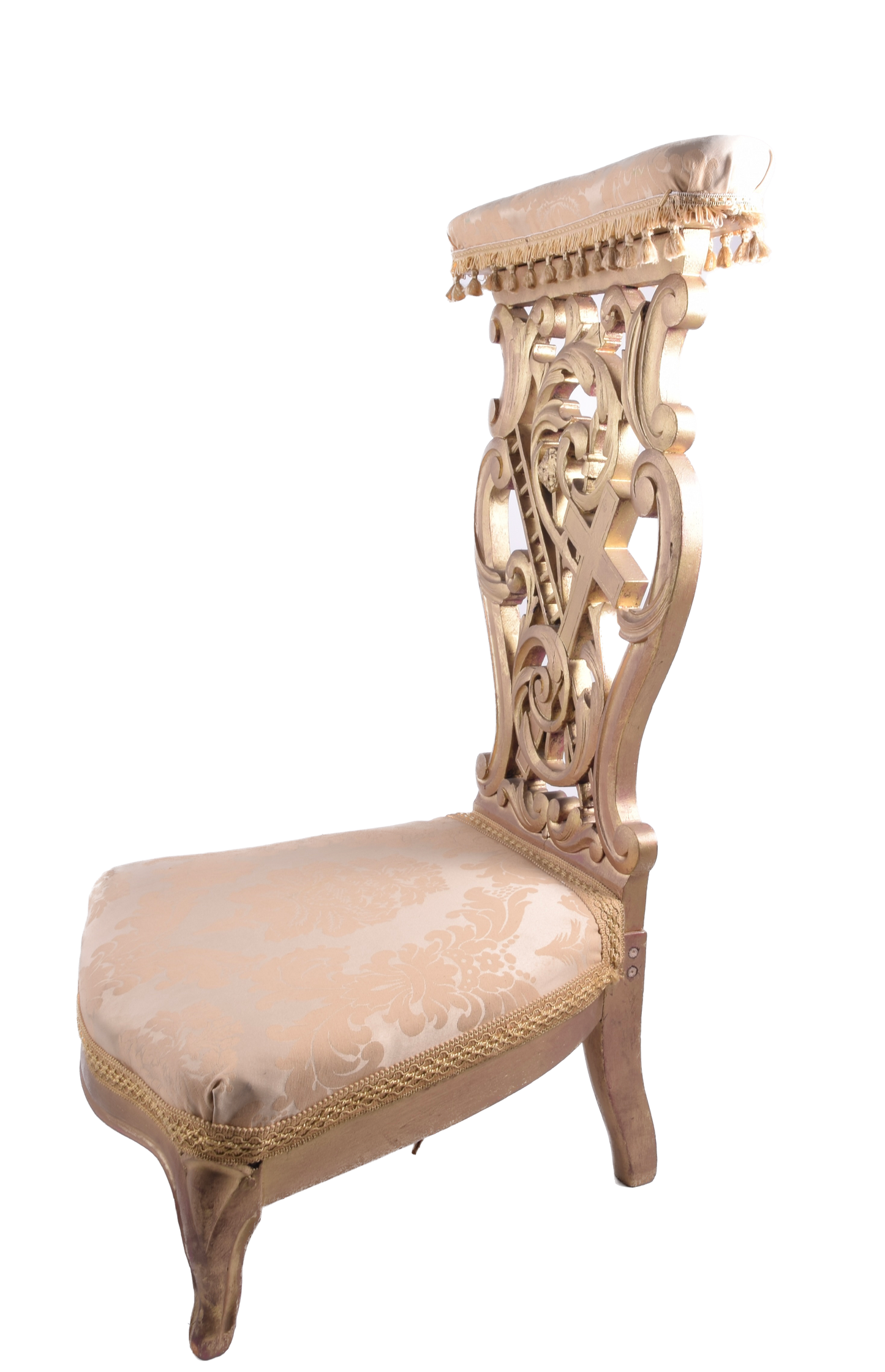 Klęcznik modlitewnik damski ozdobny XX w. 90x48x46 cm