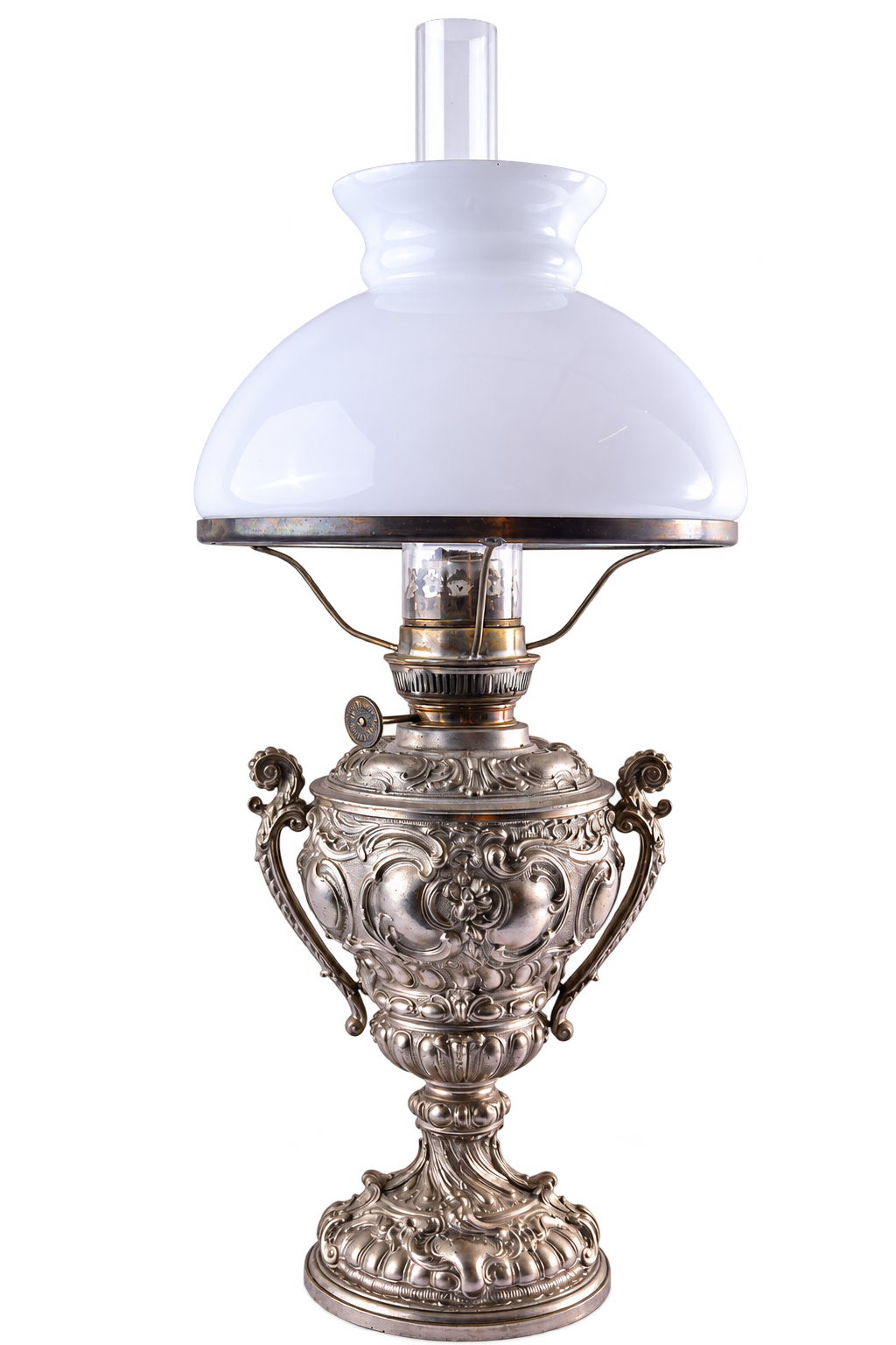 Zabytkowa Lampa Naftowa Carl Holy Berlin Neorenesans XIX w. 56x25 cm