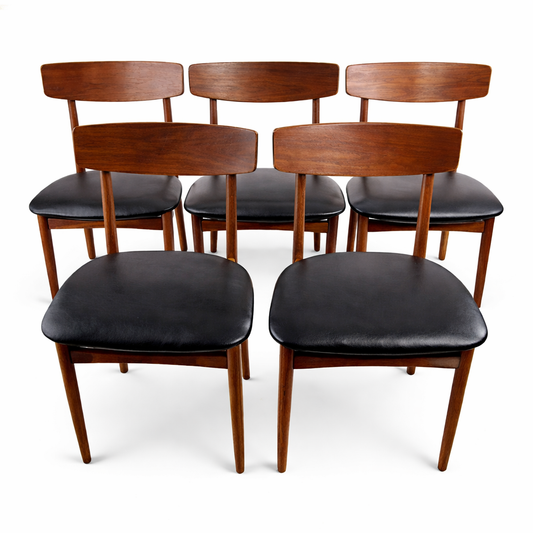 Zestaw 5 krzeseł duńskich Schøning & Elgaard Teak lata 60 82x48x48 cm