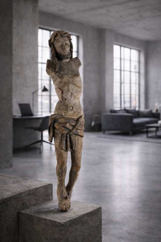 Chrystus Ukrzyżowany (Corpus Christi) Drewno XVI/XVII wiek 70 cm