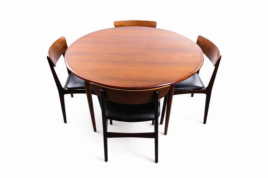 Kpl stół i 4 krzesła palisander Dania – Schønning & Elgaard 1960r 120 cm
