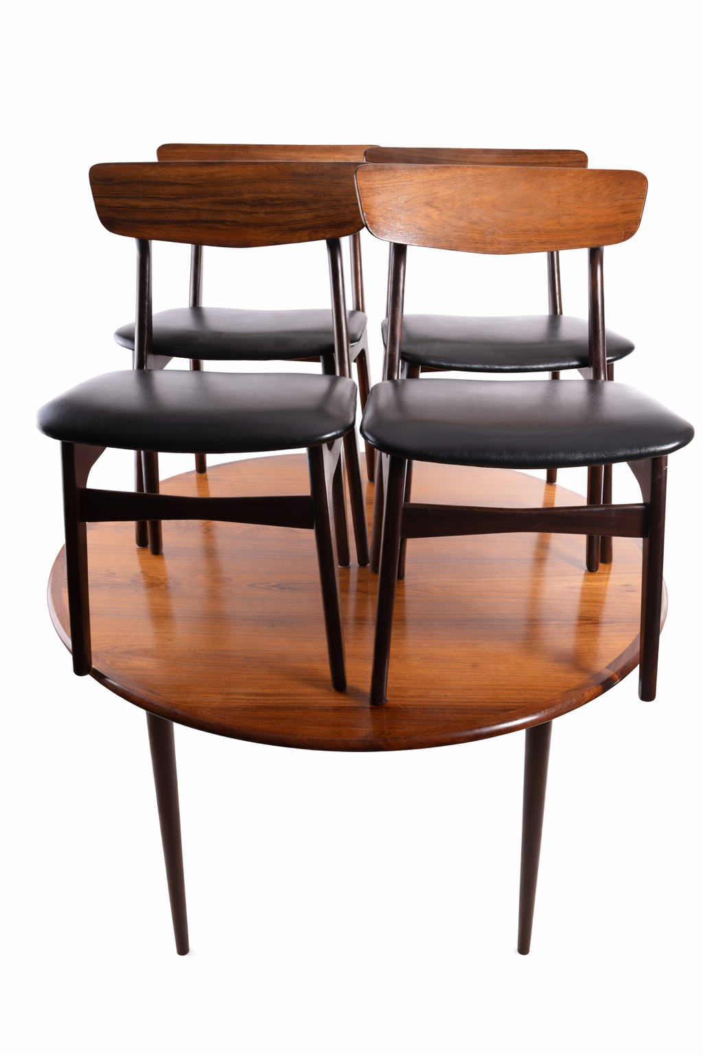 Kpl stół i 4 krzesła palisander Dania – Schønning & Elgaard 1960r 120 cm