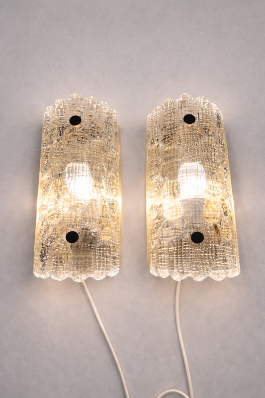 Para oryginalnych kinkietów Carl Fagerlund, Szwecja, lata 60 28x12cm