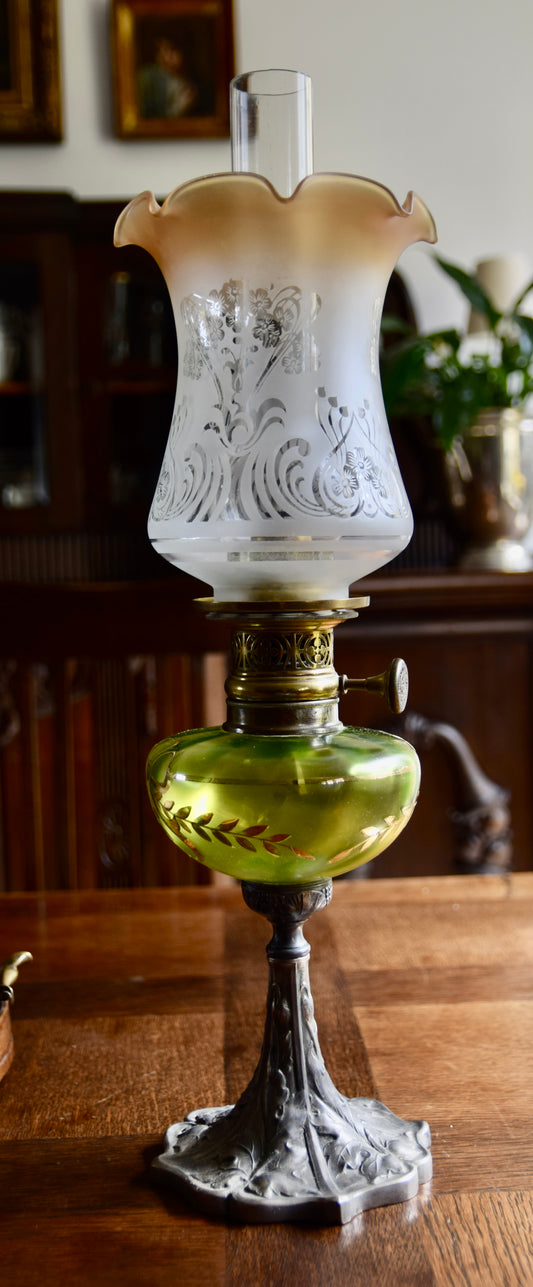 Lampa naftowa Ditmar Wien secesja oryginał 1900r 55cm