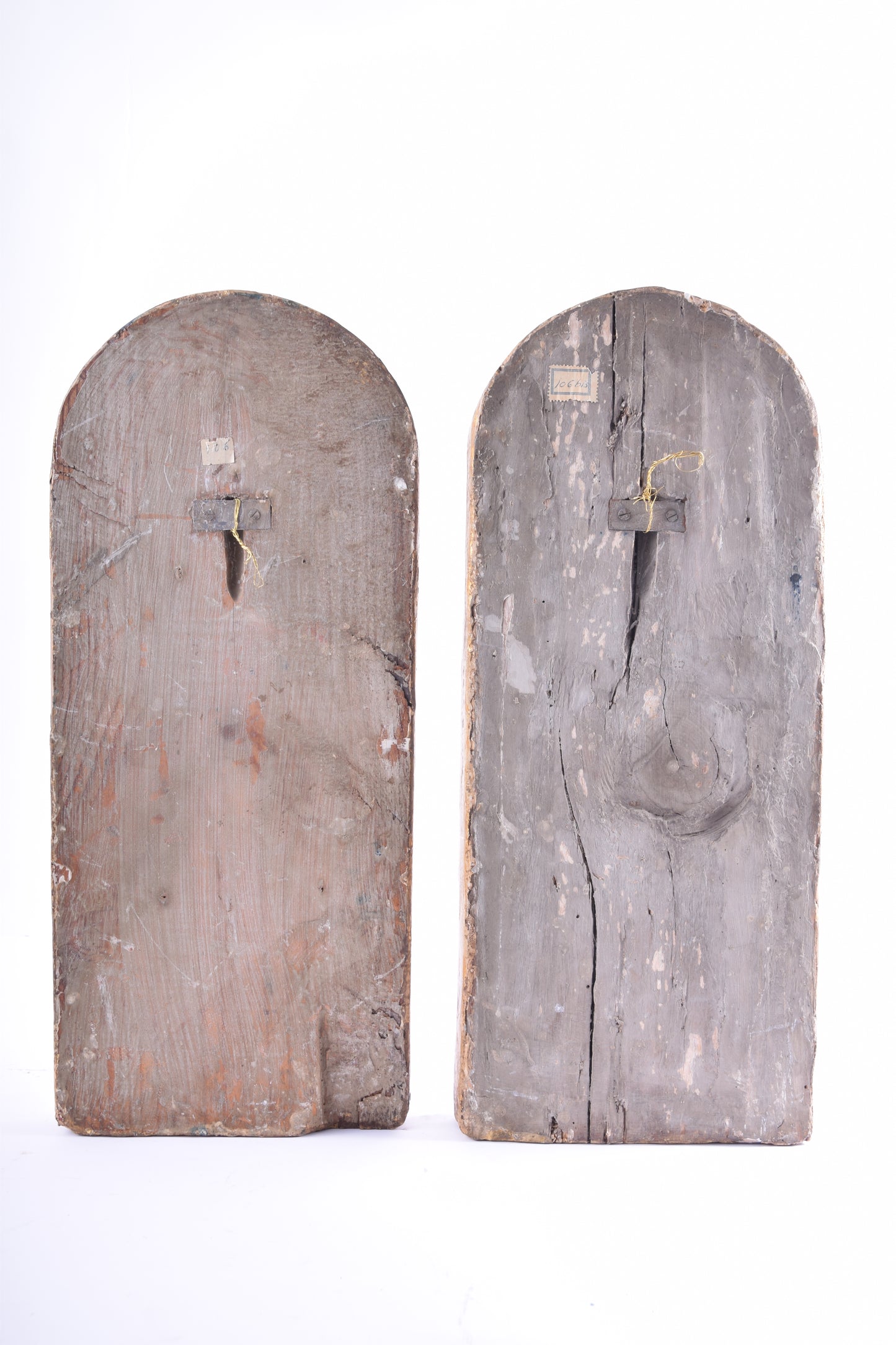 Dwa anioły barokowe XVIII wiek płaskorzeźba 44x18 cm komplet