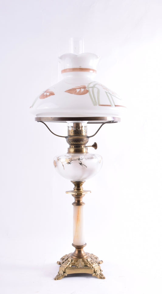 Zabytkowa lampa naftowa Wilhelm Jonas Berlin – oryginał XIX / XX w 65 cm