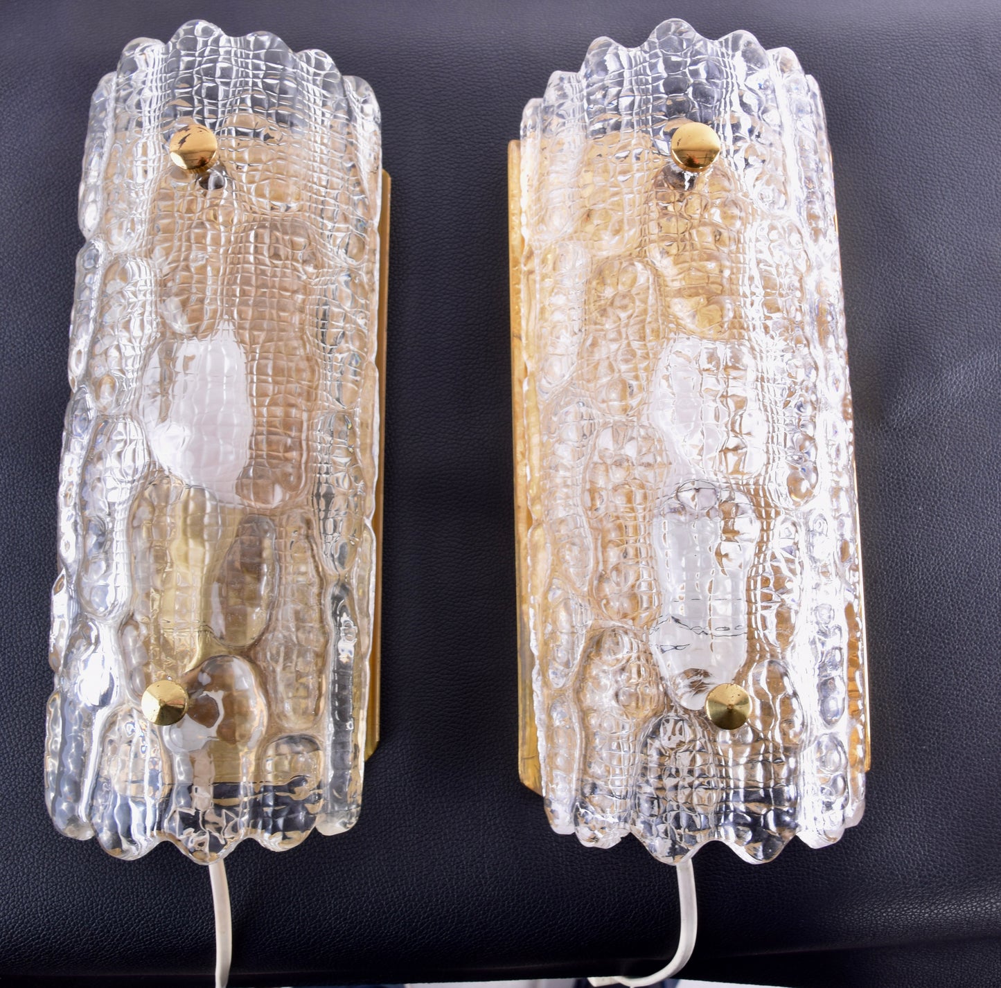 Para oryginalnych kinkietów Carl Fagerlund, Szwecja, lata 60 28x12cm