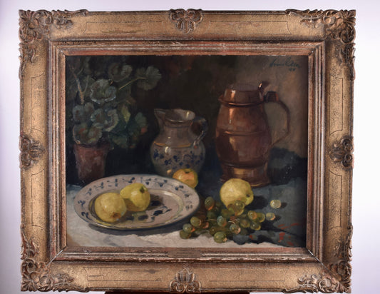 Oldřich Homoláč (1872–1957), Martwa natura z owocami, 1944 74x86cm