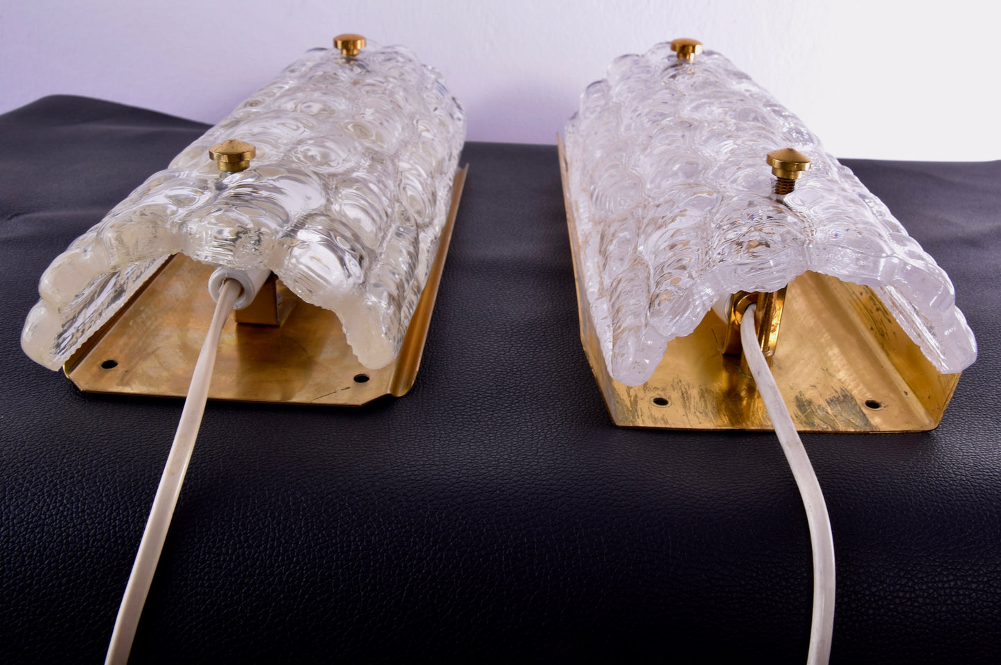 Para oryginalnych kinkietów Carl Fagerlund, Szwecja, lata 60 28x12cm