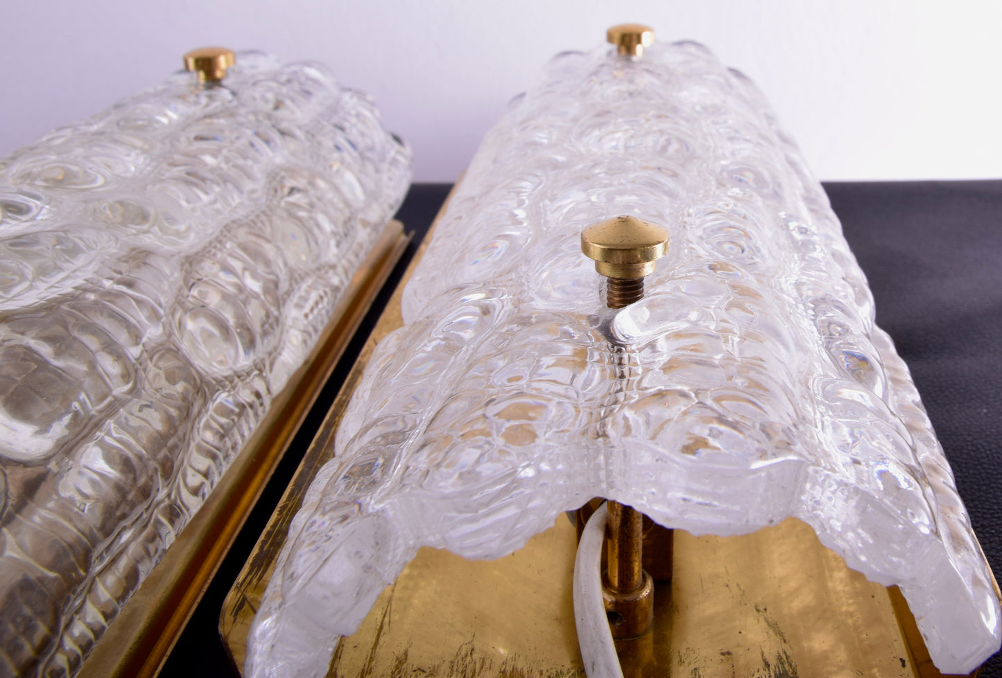 Para oryginalnych kinkietów Carl Fagerlund, Szwecja, lata 60 28x12cm