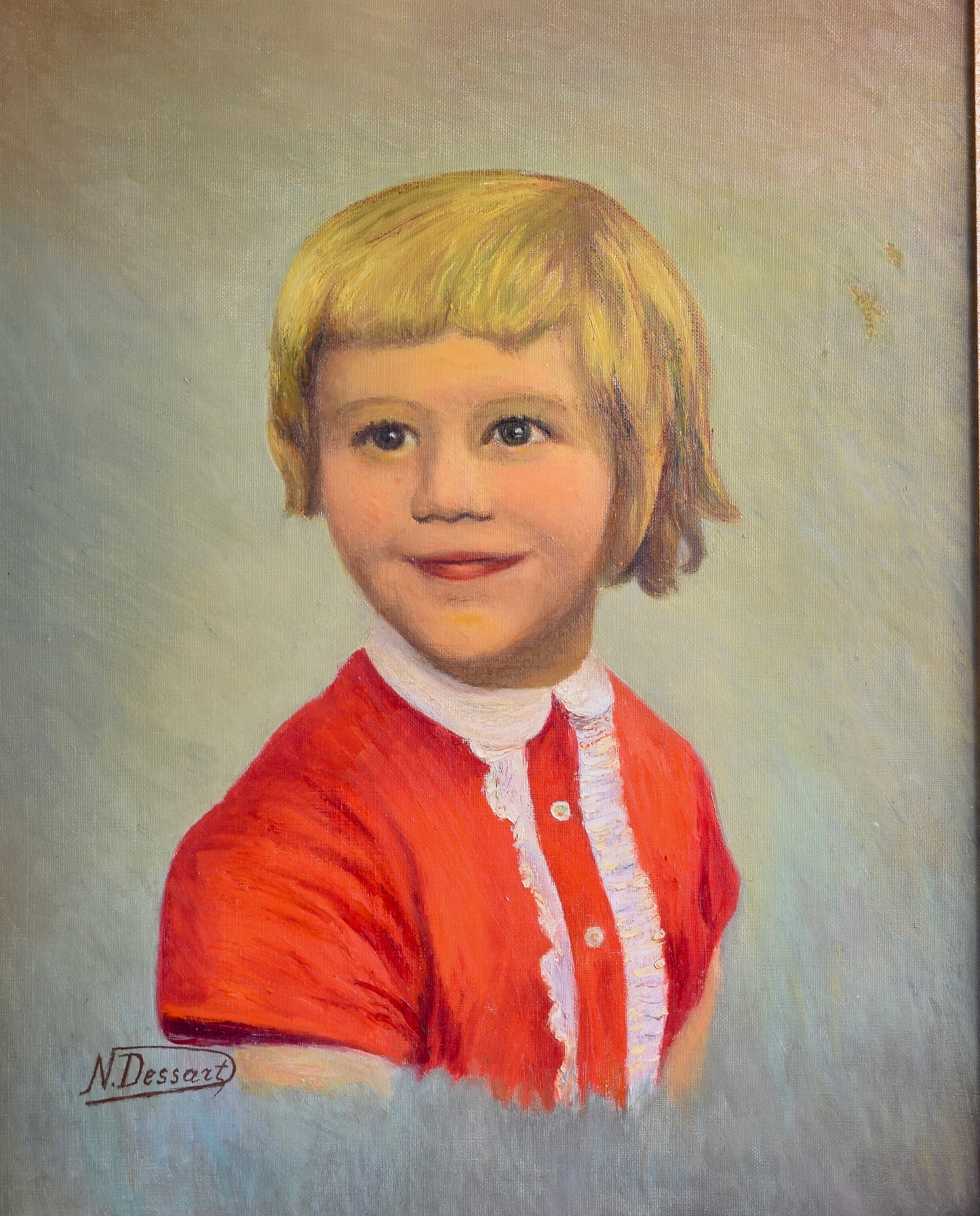 Portret dziewczynki j. Dessart 1964 r 67x57 cm