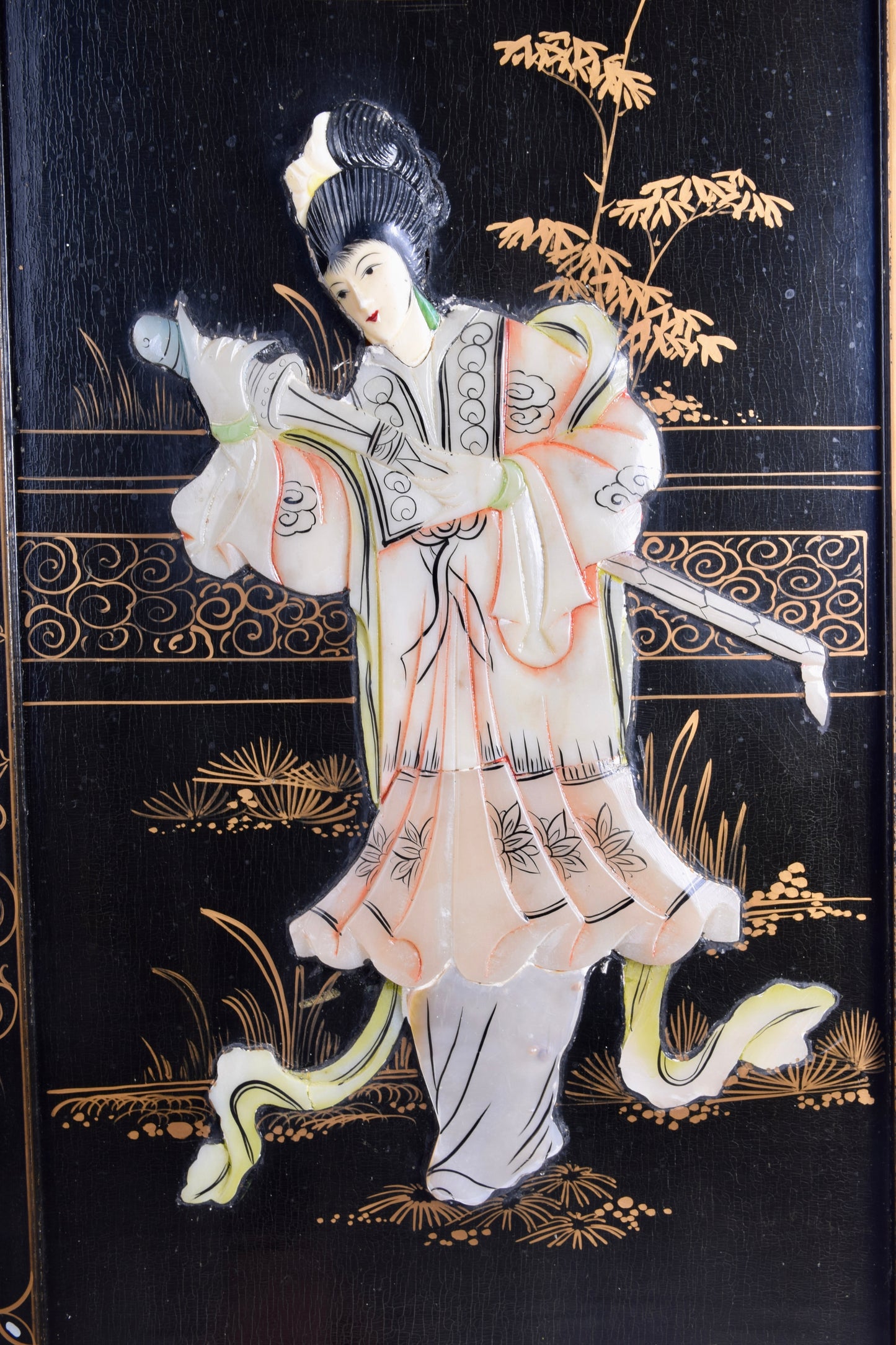 Chiński panel dekoracyjny Cena za sztukę Gejsza  czarny 90 x 30 x 2 cm