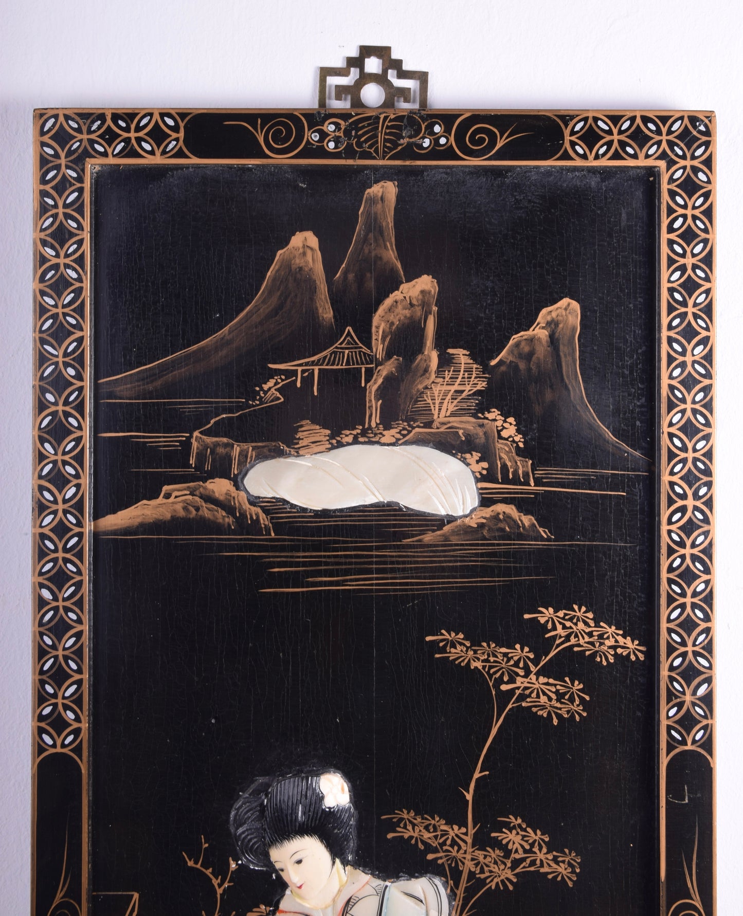 Chiński panel dekoracyjny Cena za sztukę Gejsza  czarny 90 x 30 x 2 cm