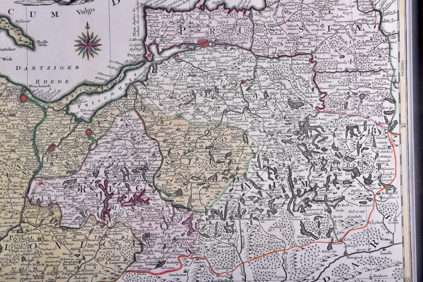 Mapa Królestwa Prus (Borussiae Regnum) XVIII w Tobias C. Lotter 58x50 cm