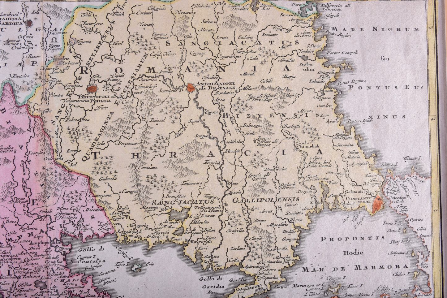 Grecja Mapa oryginalna Graecia Nova XVIII w Tobias C. Lotter 58x51 cm