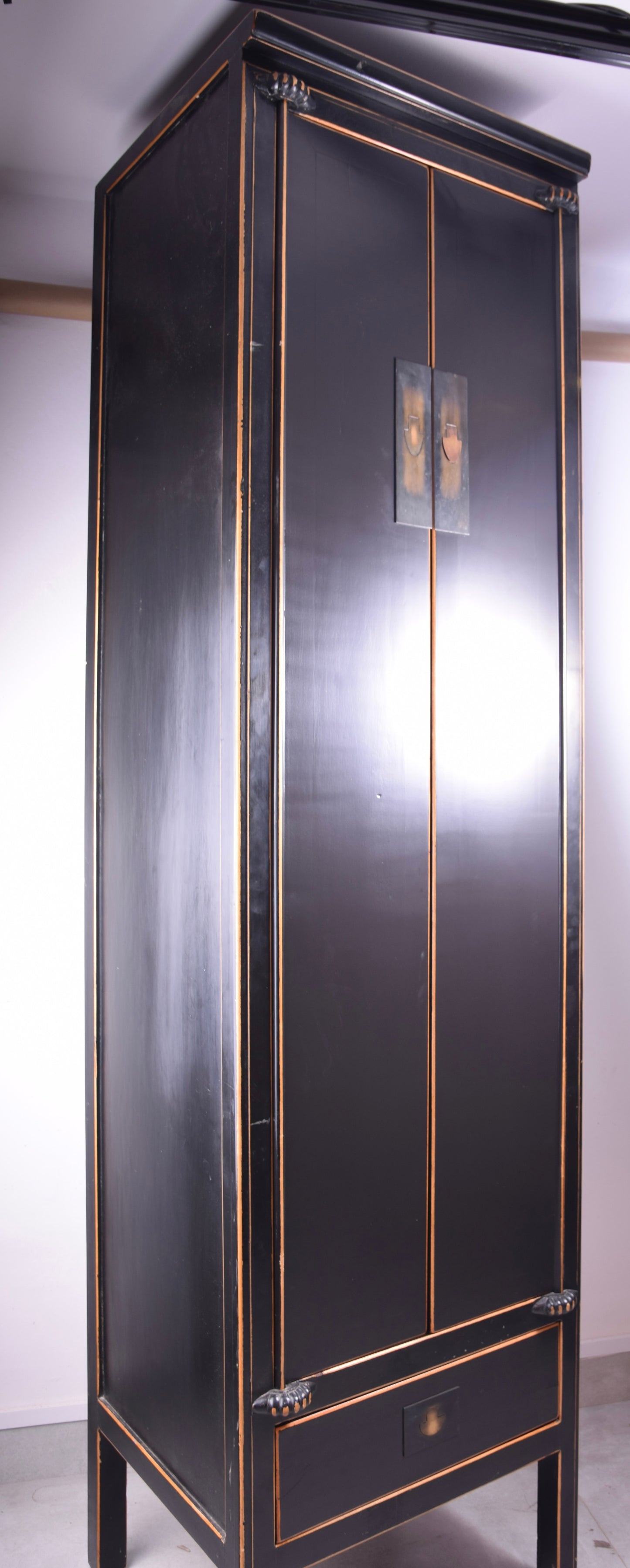 Unikatowa Chińska Szafa Smukła Kolonialna 230 cm! Vintage II poł. XX w.
