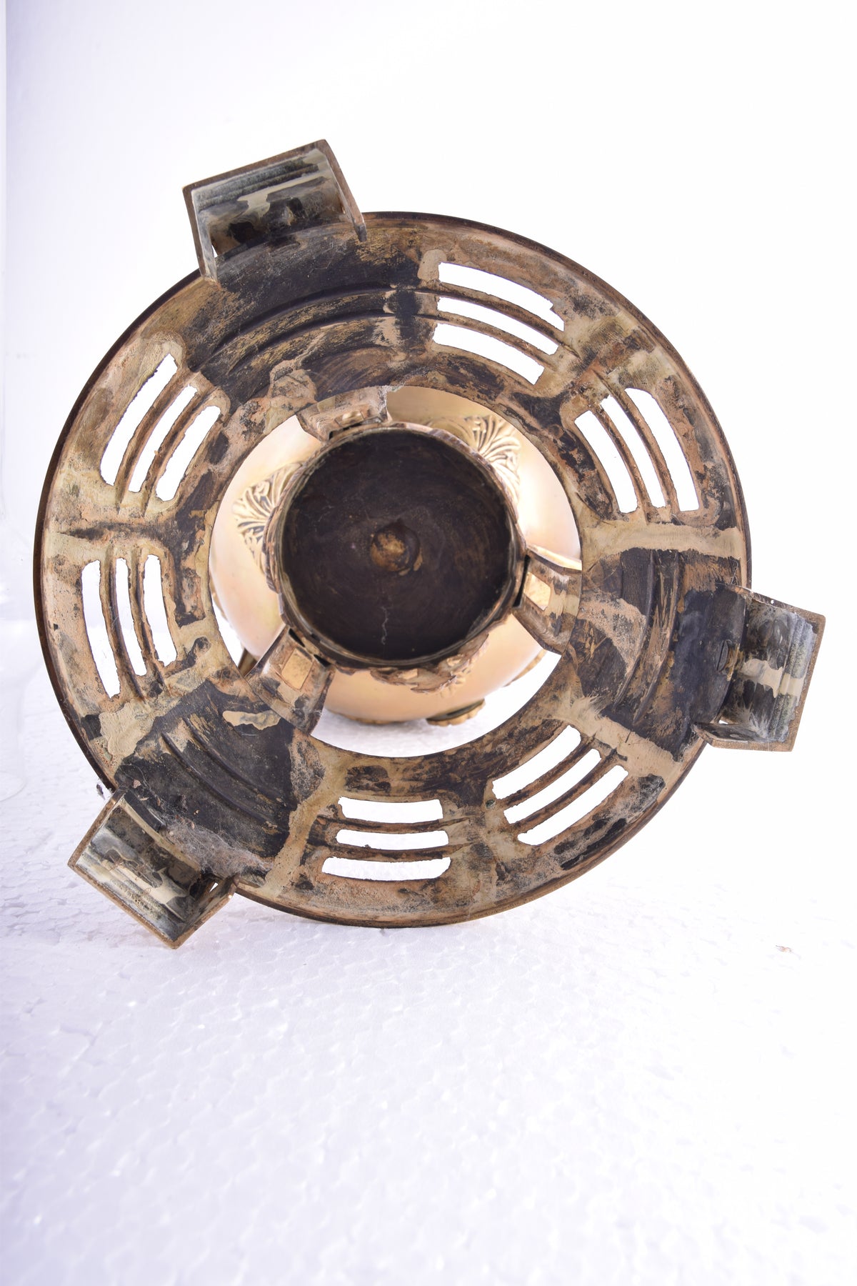 Lampa Naftowa EMPIRE XIXw Klosz MYŚLIWSKI Jeleń Pies 100% Oryginał 58x20 cm