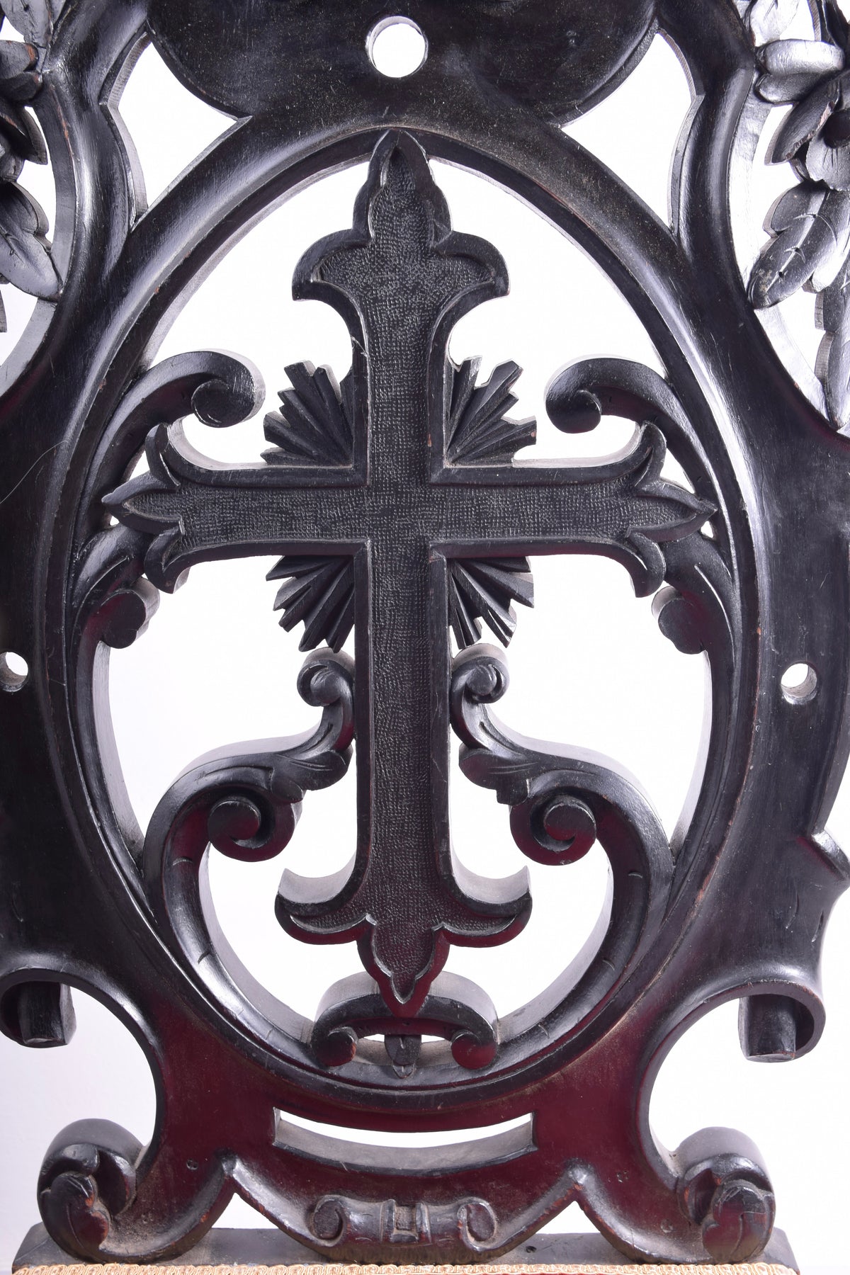 Antyczny Klęcznik z krzyżem Prie-Dieu Koniec XIX w 87x45x45x25 cm