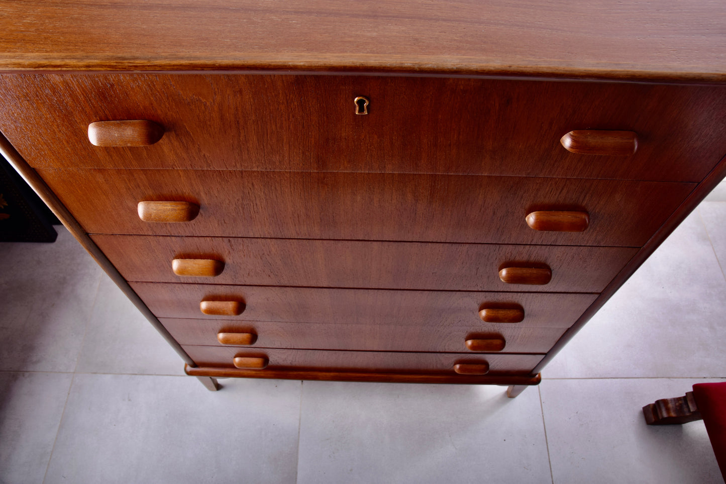 Duńska komoda teak – Danish Modern – lata 60 – 6 szuflad 105x80x42cm