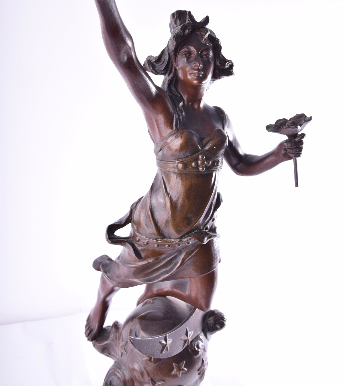 Secesyjna lampa figuralna Luna duża 108 cm XIX/XXw