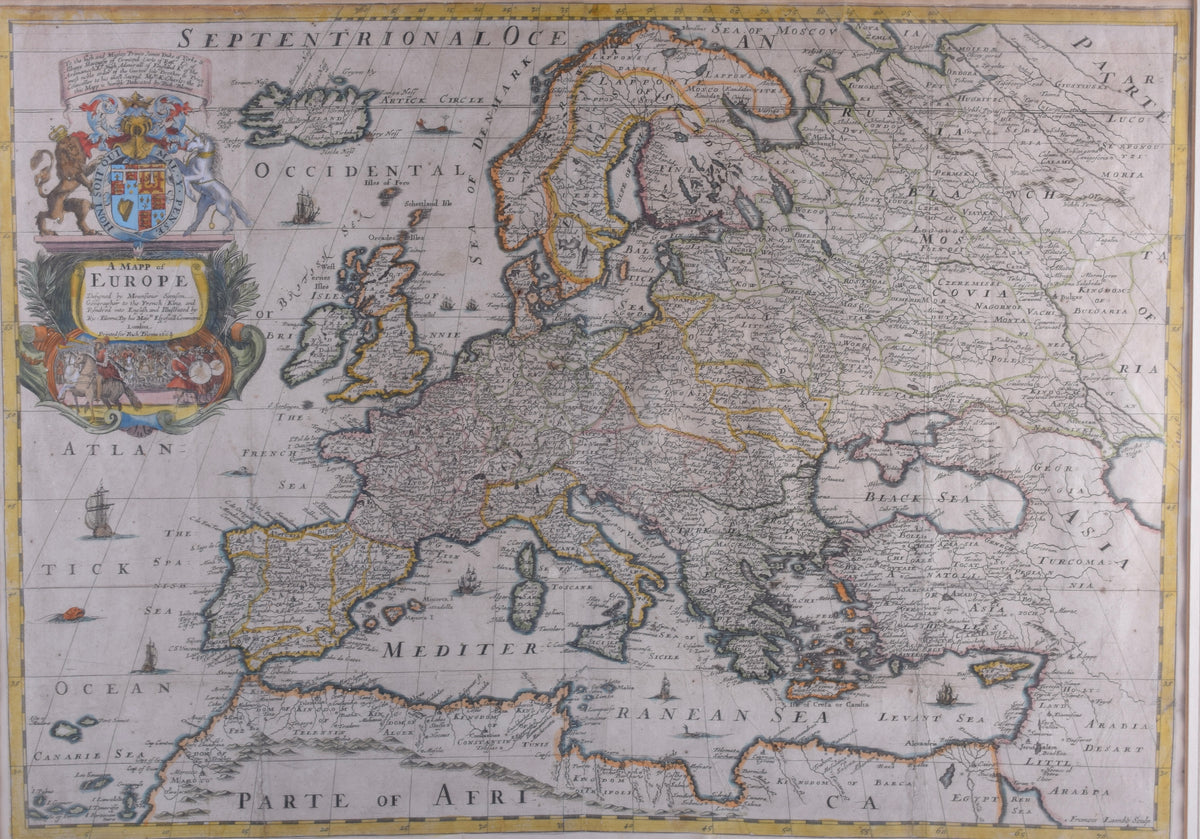 Mapa Europy Polska od morza do morza Miedzioryt R. Blome 1669r ok. 40x56cm