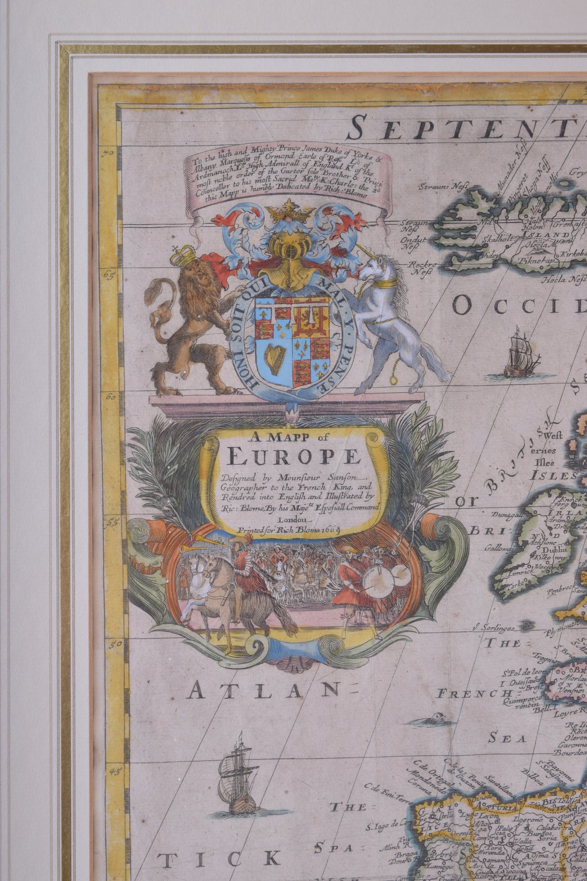 Mapa Europy Polska od morza do morza Miedzioryt R. Blome 1669r ok. 40x56cm
