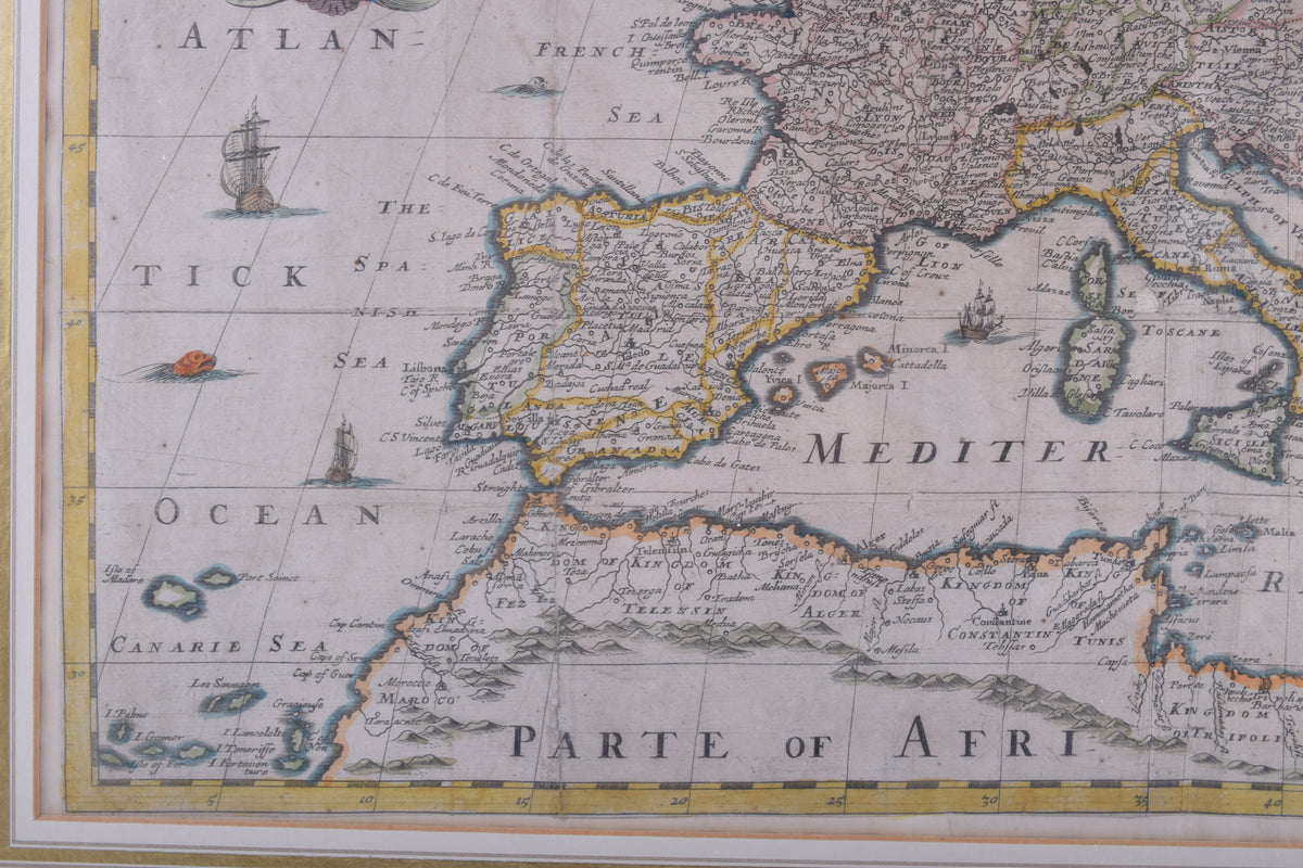 Mapa Europy Polska od morza do morza Miedzioryt R. Blome 1669r ok. 40x56cm