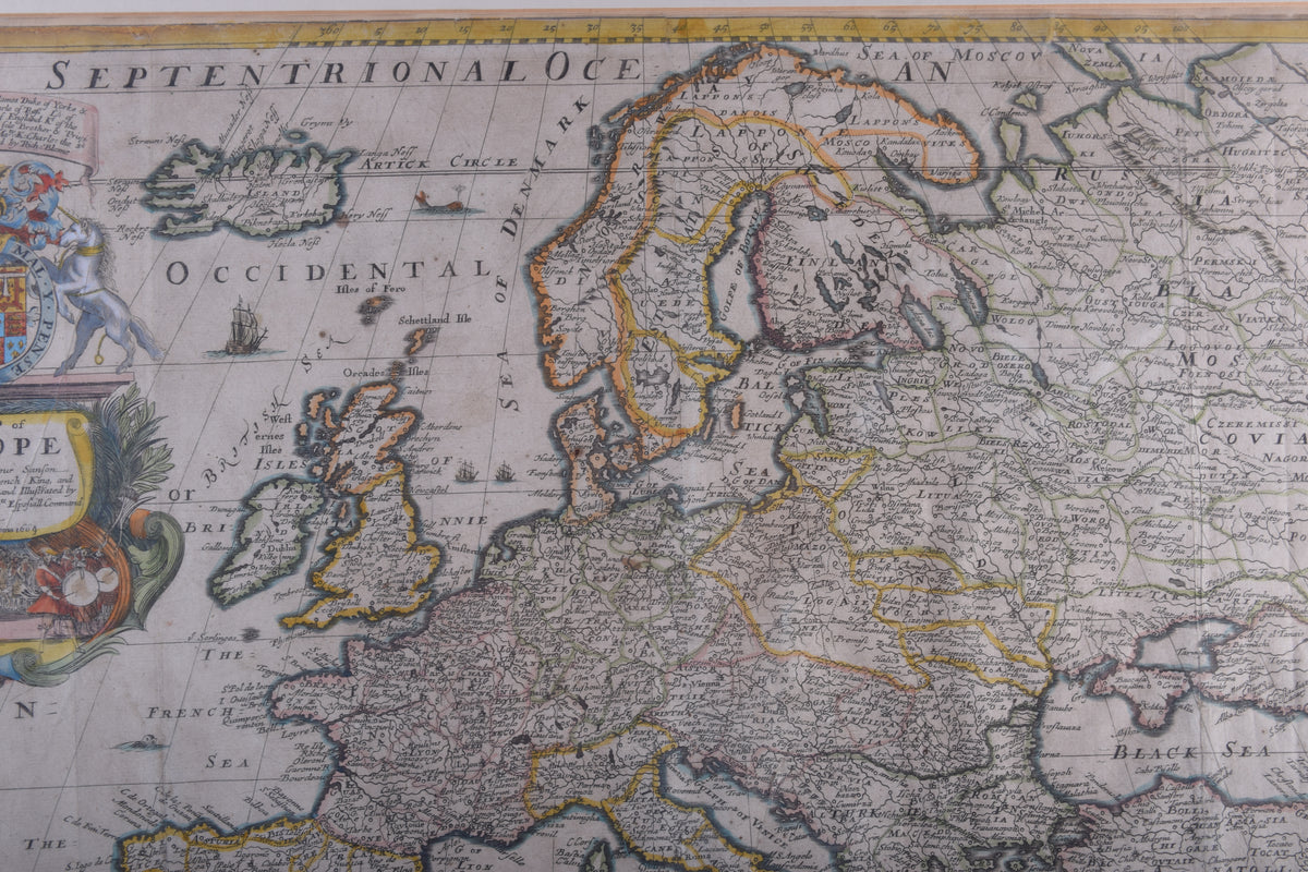 Mapa Europy Polska od morza do morza Miedzioryt R. Blome 1669r ok. 40x56cm