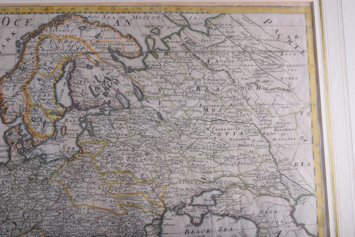 Mapa Europy Polska od morza do morza Miedzioryt R. Blome 1669r ok. 40x56cm