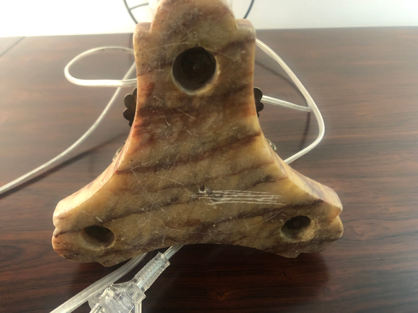 Antyczna lampa naftowa przerobiona na elektryczną, k XIX / p XX w 83x29 cm