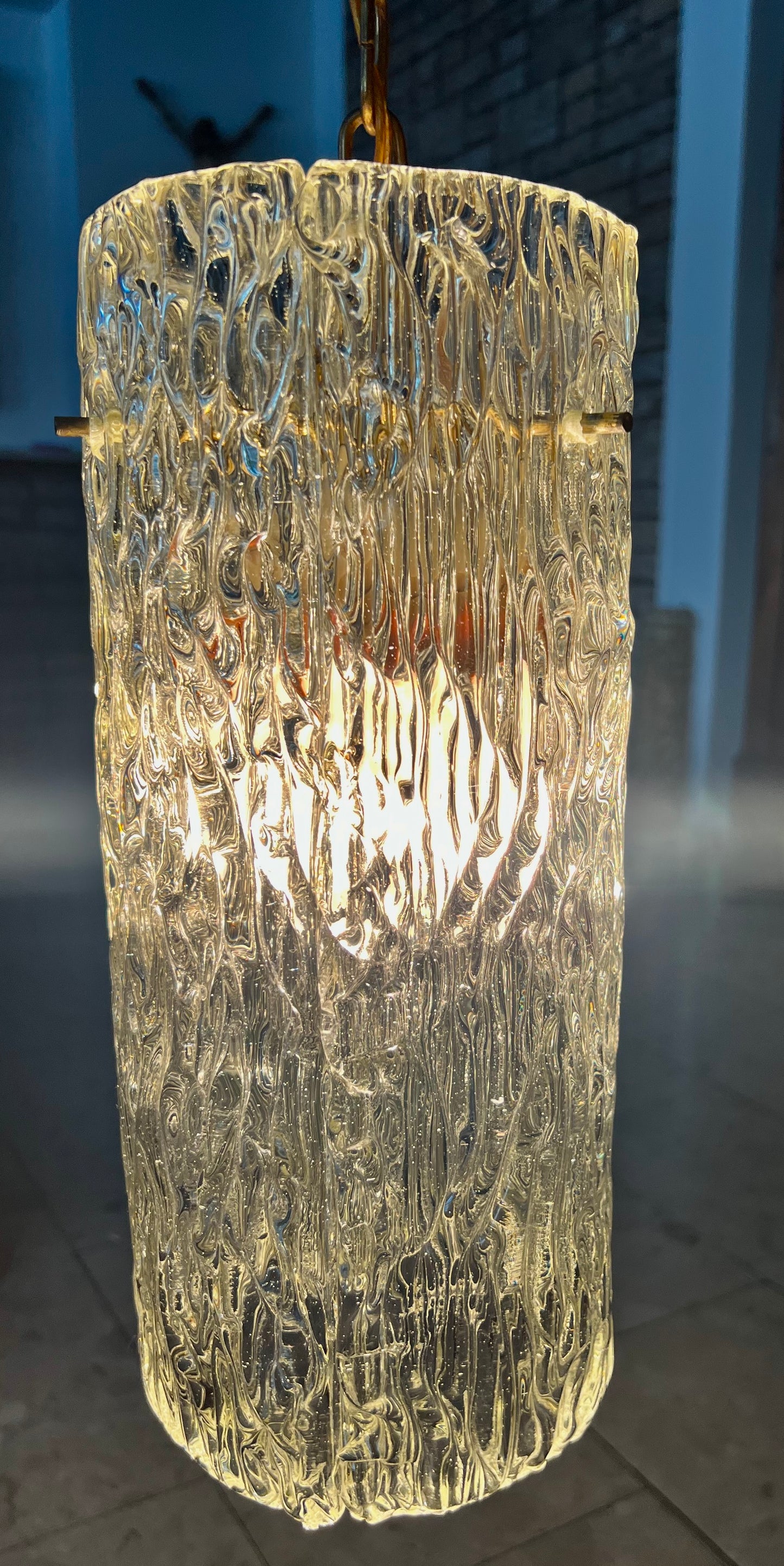 Lampa wisząca Orrefors Carl Fagerlund szkło artystyczne lata 60 35x12x95 cm