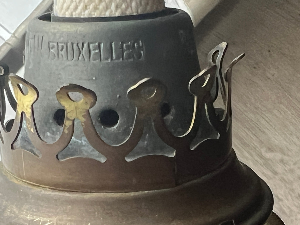 Lampa Naftowa Benzolinowa Belgia z unikatowym palnikiem mosiężna 81 cm