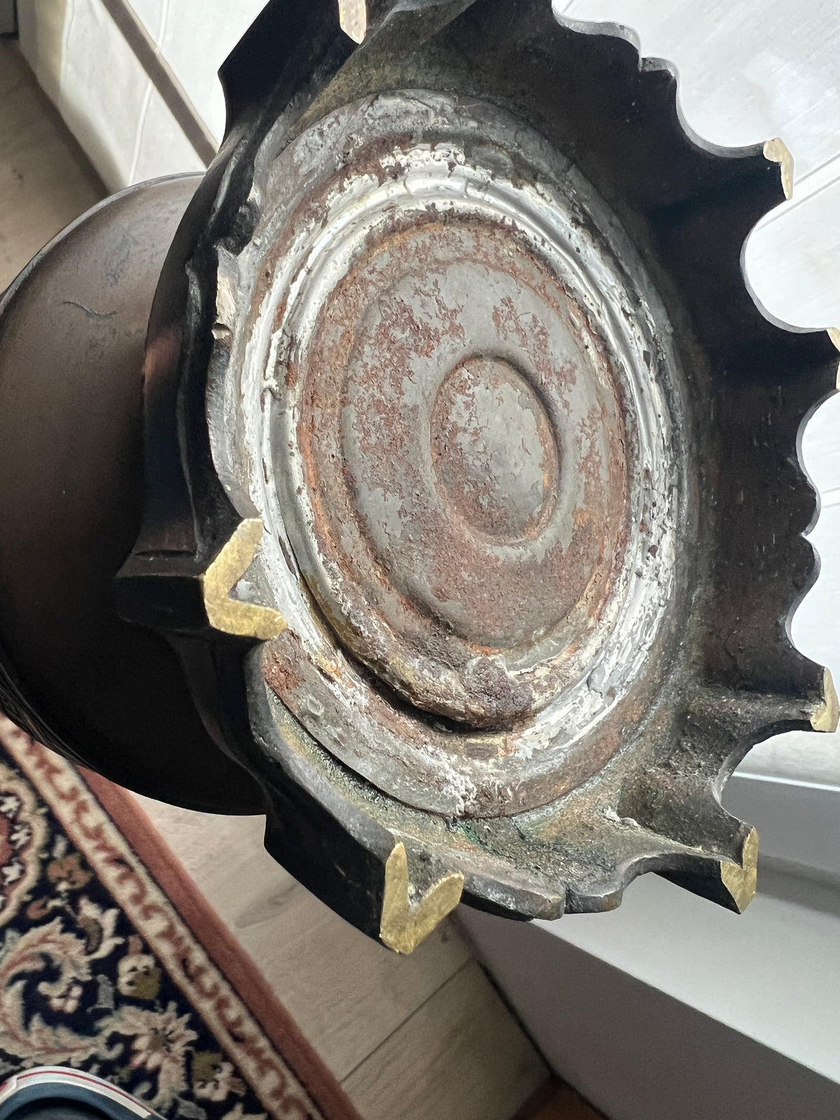 Lampa Naftowa Benzolinowa Belgia z unikatowym palnikiem mosiężna 81 cm