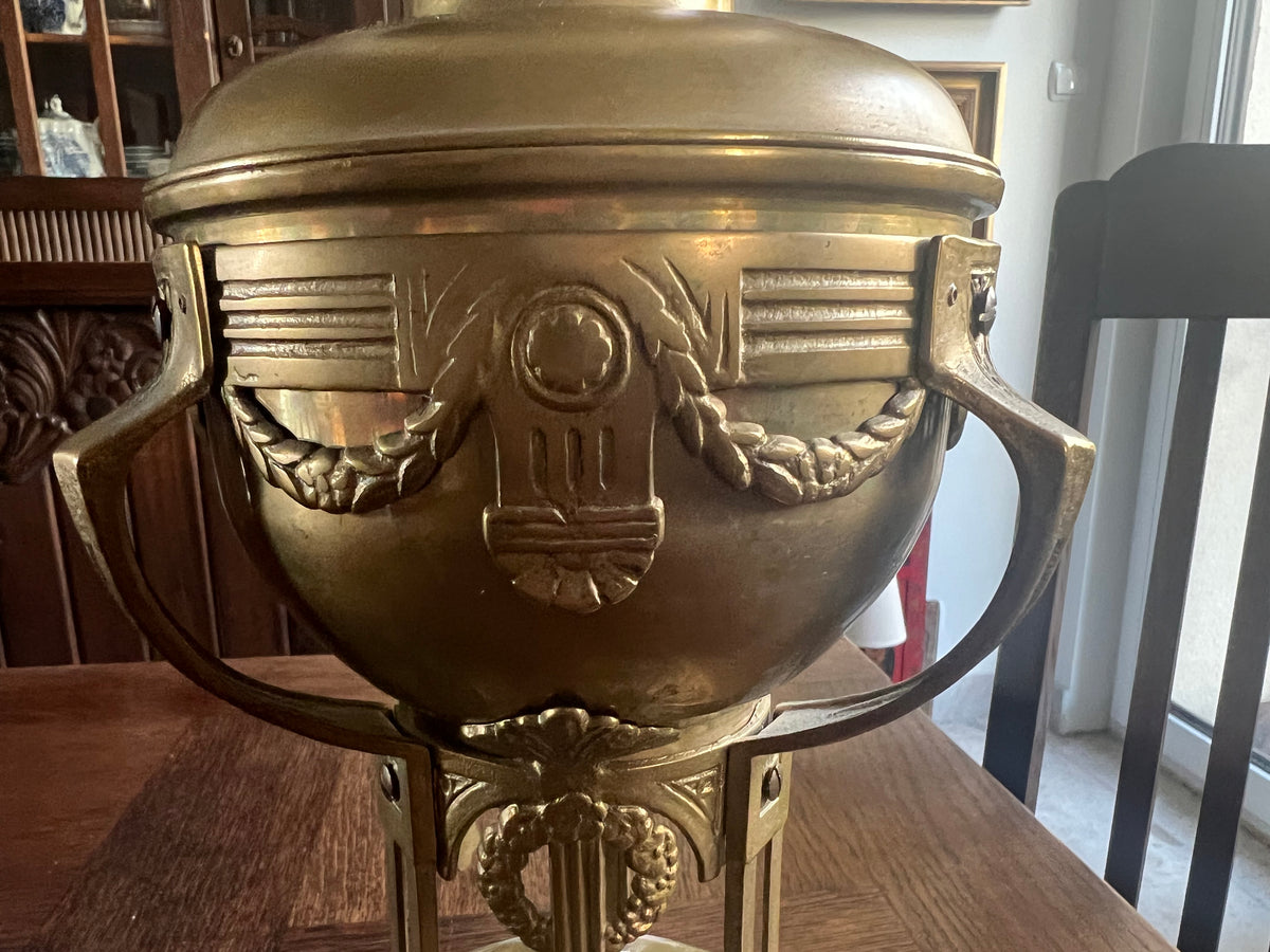 Lampa Naftowa EMPIRE XIXw Klosz MYŚLIWSKI Jeleń Pies 100% Oryginał 58x20 cm